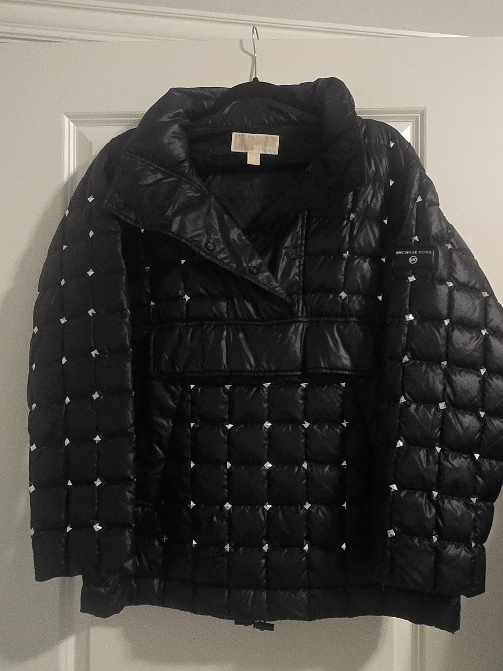 Michael Kors Black Quilted Puff Jacket with Subtle Logo Accents